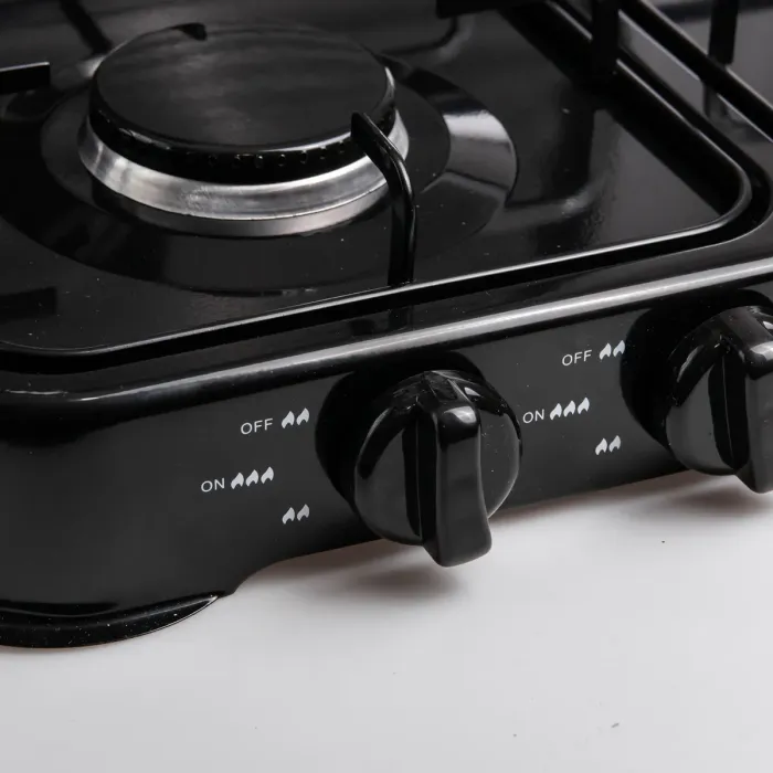 Газова плита настільна Sokany чорна 4 конфорки міні переносна для дачі кемпінгу, портативна газплита туристична SK-6004-Black (SK-6004-Black) - зображення 4