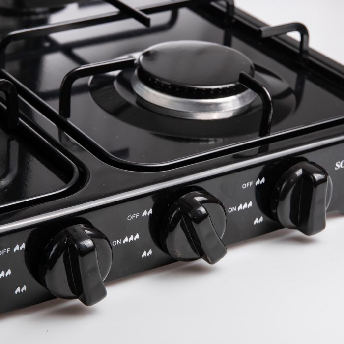 Газова плита настільна Sokany чорна 4 конфорки міні переносна для дачі кемпінгу, портативна газплита туристична SK-6004-Black (SK-6004-Black) - зображення 8