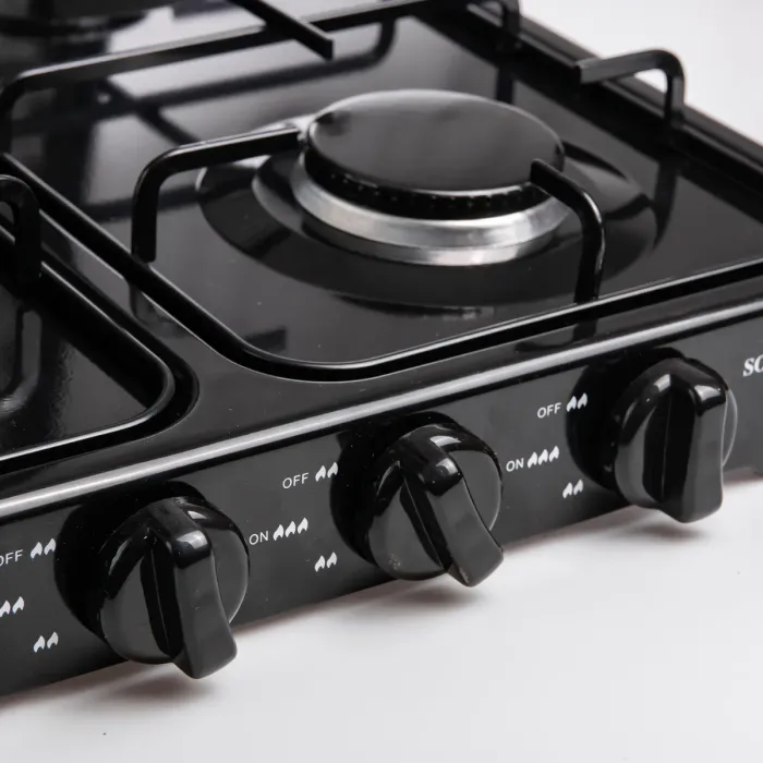 Газова плита настільна Sokany чорна 4 конфорки міні переносна для дачі кемпінгу, портативна газплита туристична SK-6004-Black (SK-6004-Black) - зображення 8