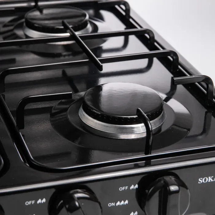 Газова плита настільна Sokany чорна 4 конфорки міні переносна для дачі кемпінгу, портативна газплита туристична SK-6004-Black (SK-6004-Black) - зображення 10