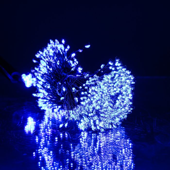 Гірлянда Кінський хвіст Мішура 1200 LED 20 ниток 2 м зелена, синій GarlandoPro D1200L2MGBL (D1200L2MGBL) - изображение 9