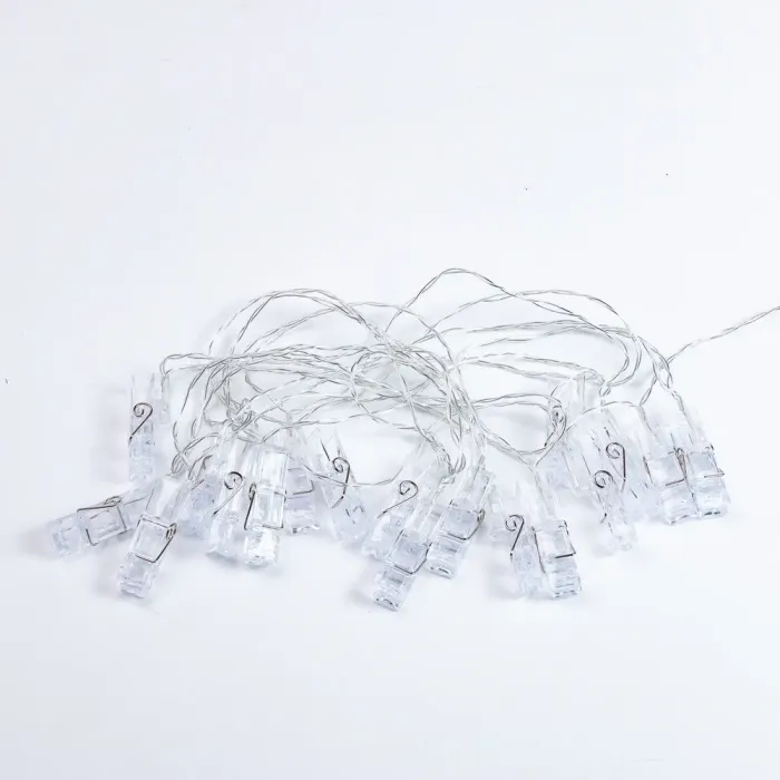 Гірлянда нитка із прищіпками для фото 5.2 метри 20 LED світлодіодів (A65) - зображення 1