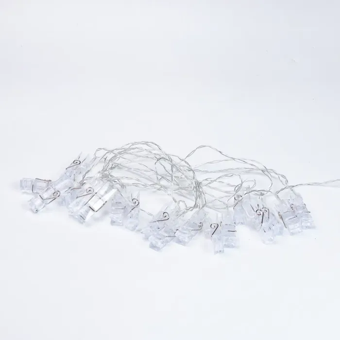 Гірлянда нитка із прищіпками для фото 5.2 метри 20 LED світлодіодів (A65) - зображення 4