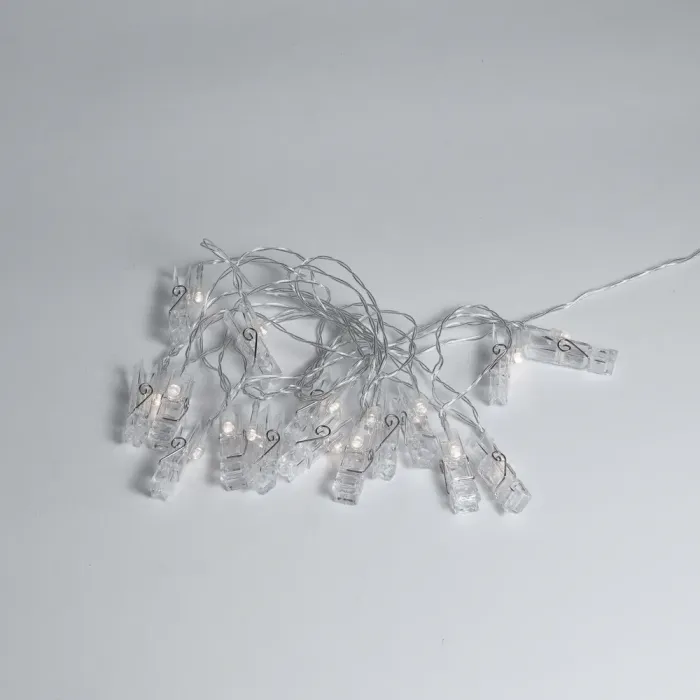 Гірлянда нитка із прищіпками для фото 5.2 метри 20 LED світлодіодів (A65) - зображення 5