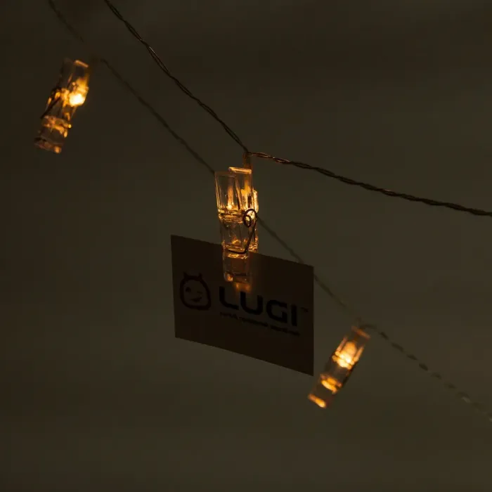 Гірлянда нитка із прищіпками для фото 5.2 метри 20 LED світлодіодів (A65) - зображення 8