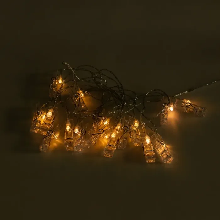 Гірлянда нитка із прищіпками для фото 5.2 метри 20 LED світлодіодів (A65) - зображення 9