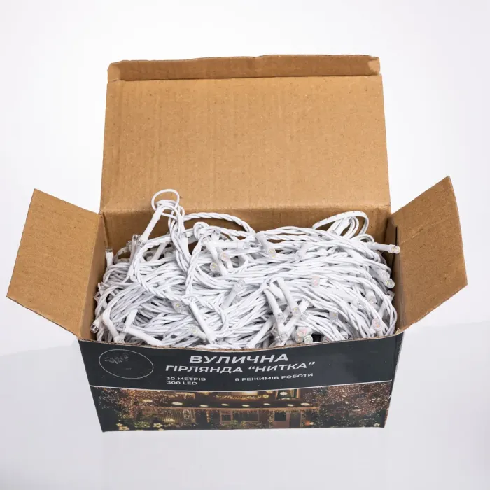 Гірлянда Нитка вулична 30 м 300 LED білий провід Мультиколір CF300L30MWML (CF300L30MWML) - изображение 6