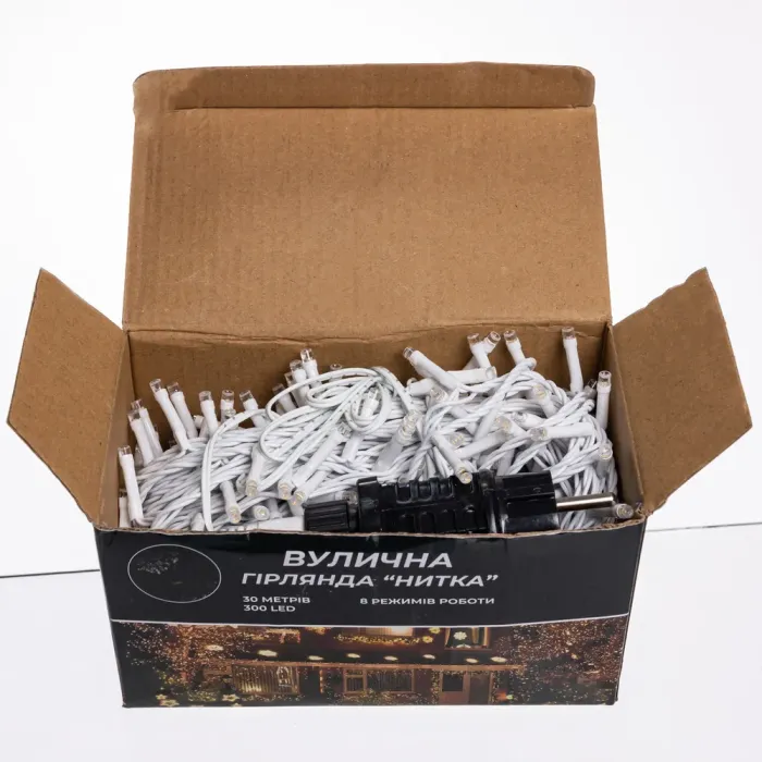 Гірлянда Нитка вулична 30 м 300 LED білий провід Жовтий CF300L30MWY (CF300L30MWY) - изображение 4