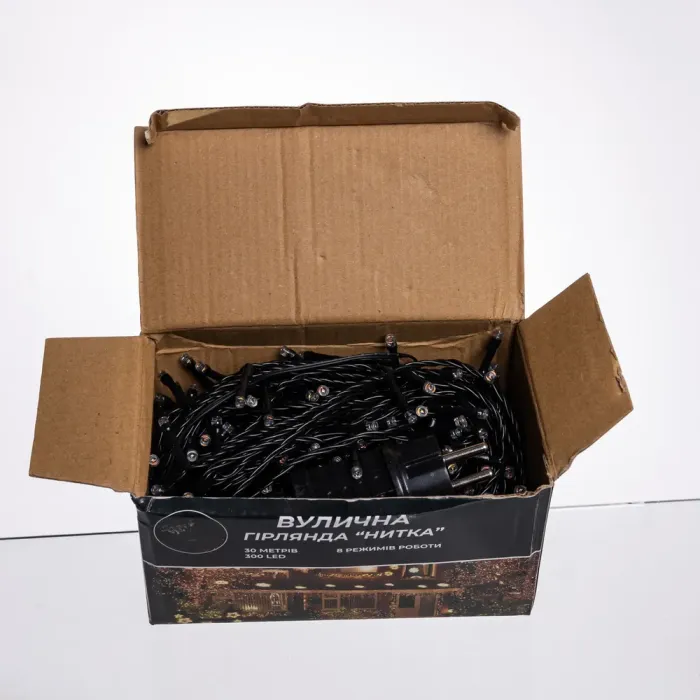 Гірлянда Нитка вулична 30 (м) 300 LED чорний провід Мультиколір CF300L30MBML (CF300L30MBML) - зображення 4