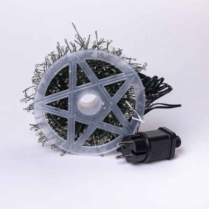 Гирлянда роса мишура 30 метров хвойная лапа 400 led светодиодов зеленый провод белая (D1750W) - изображение 6