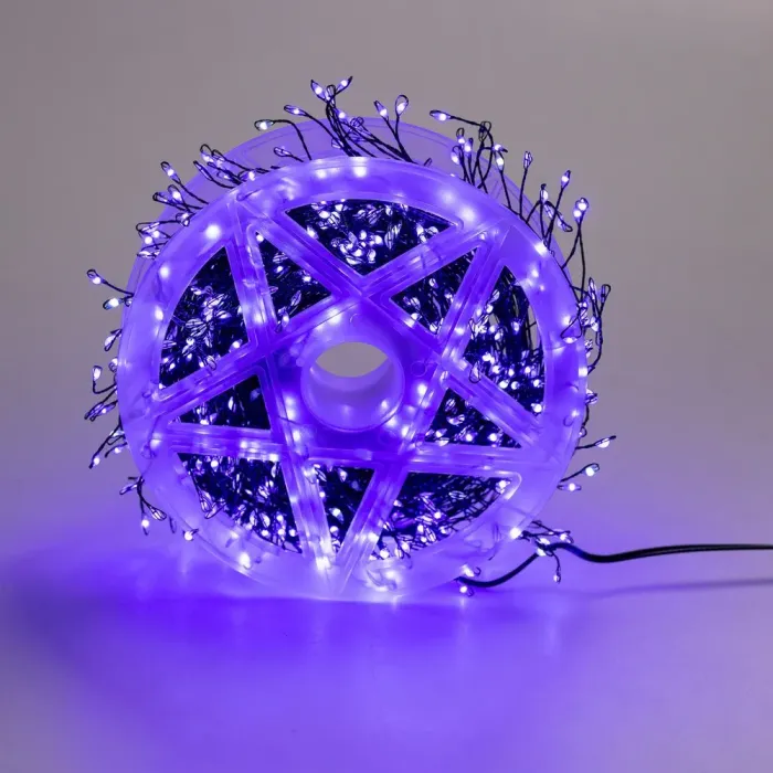 Гирлянда роса мишура 30 метров хвойная лапа 400 led светодиодов зеленый провод синяя (D1750BL) - изображение 6