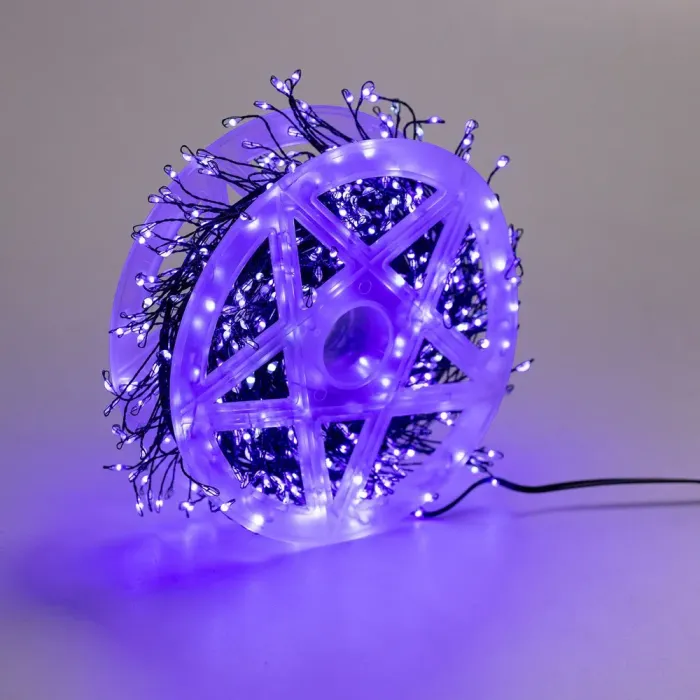 Гирлянда роса мишура 30 метров хвойная лапа 400 led светодиодов зеленый провод синяя (D1750BL) - изображение 7