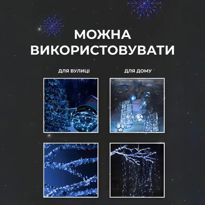Гирлянда роса на пульте 100 метров на 1000 led светодиодов капля на белом проводе синяя (1000L100MWBL) - изображение 4