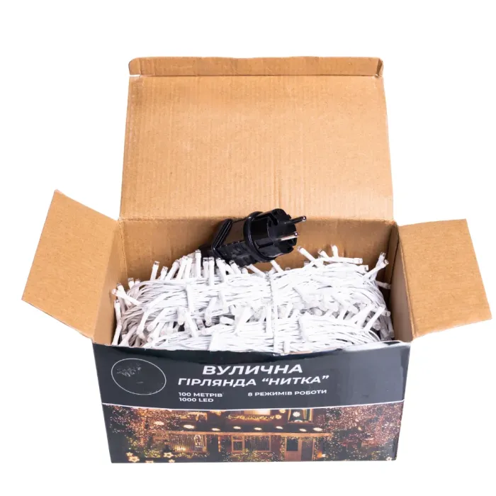 Гірлянда Різдвяна фея вулична 100 м 1000 LED білий провід Мультиколір CF1000L100MWML (CF1000L100MWML) - зображення 4