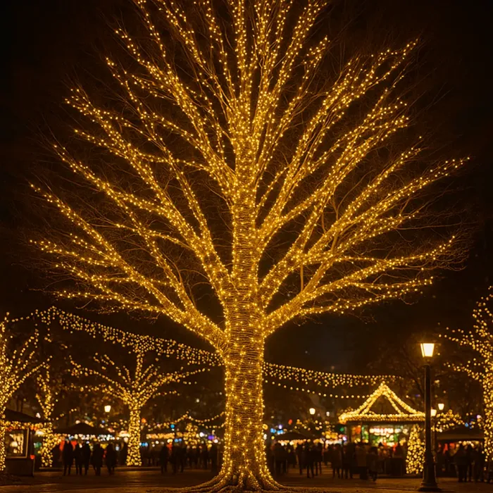 Гірлянда Різдвяна фея вулична 100 м 1000 LED білий провід Жовтий CF1000L100MWY (CF1000L100MWY) - зображення 7