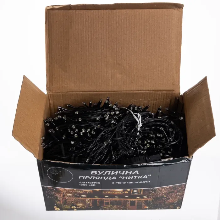 Гірлянда Різдвяна фея вулична 100 (м) 1000 LED чорний провід Білий CF1000L100MBW (CF1000L100MBW) - изображение 2