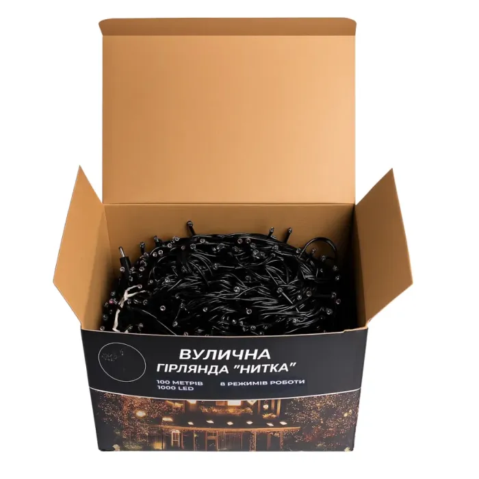 Гірлянда Різдвяна фея вулична 100 (м) 1000 LED чорний провід Мультиколір CF1000L100MBML (CF1000L100MBML) - изображение 3
