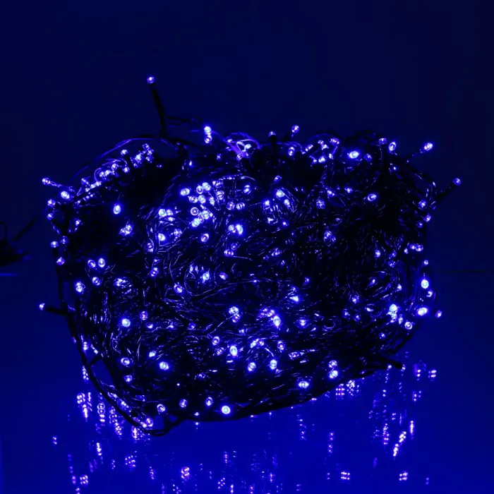 Гірлянда Різдвяна фея вулична 100 (м) 1000 LED чорний провід Синій CF1000L100MBBL (CF1000L100MBBL) - изображение 1