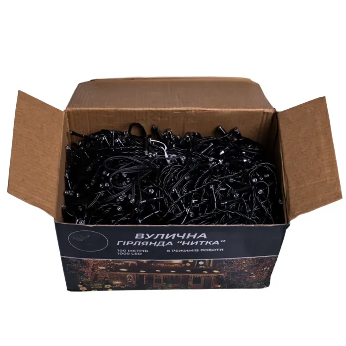 Гірлянда Різдвяна фея вулична 100 (м) 1000 LED чорний провід Синій CF1000L100MBBL (CF1000L100MBBL) - изображение 2