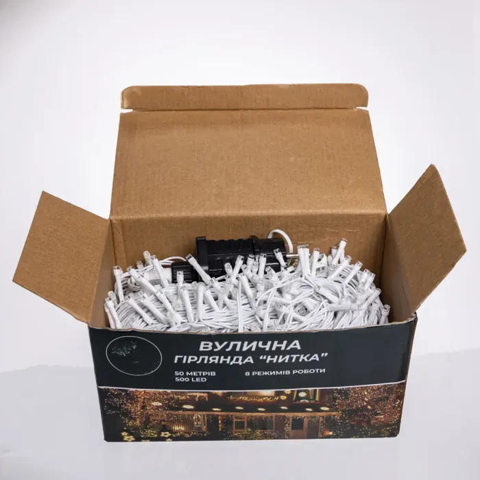 Гірлянда Різдвяна фея вулична 50 м 500 LED білий провід Білий CF500L50MWW (CF500L50MWW) - зображення 6