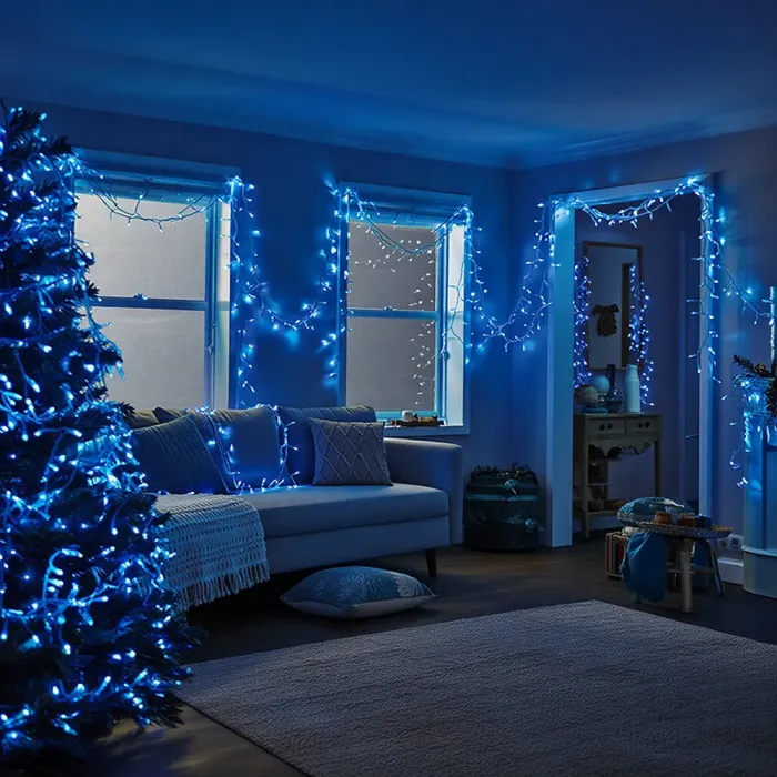 Гірлянда Різдвяна фея вулична 50 м 500 LED білий провід Синій CF500L50MWBL (CF500L50MWBL) - зображення 9