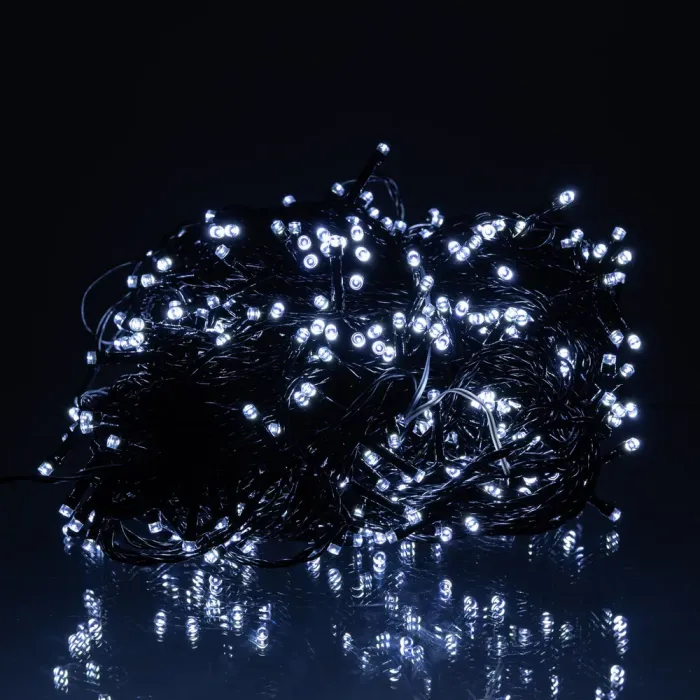 Новорічна гірлянда Різдвяна фея вулична 50 м 500 LED гірлянда на вулицю 8 режимів роботи чорний провід Білий CF500L50MBW (CF500L50MBW) - зображення 1
