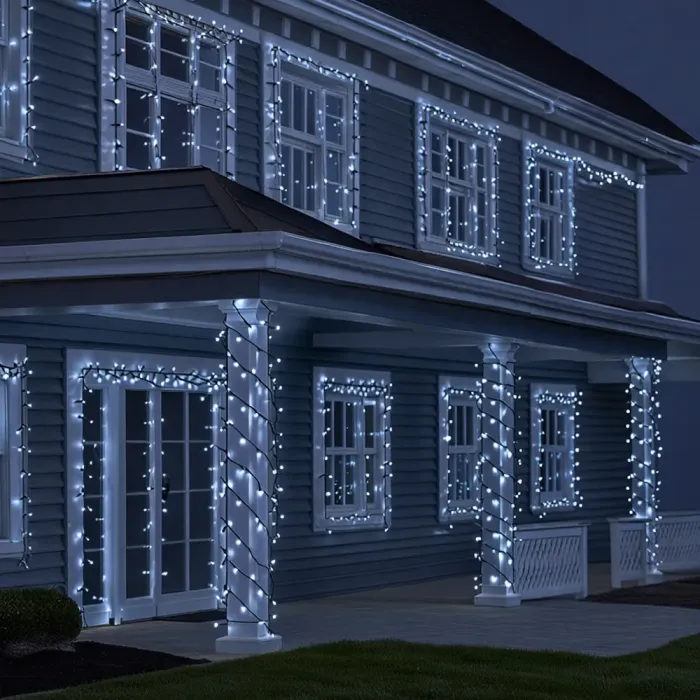 Новорічна гірлянда Різдвяна фея вулична 50 м 500 LED гірлянда на вулицю 8 режимів роботи чорний провід Білий CF500L50MBW (CF500L50MBW) - зображення 3