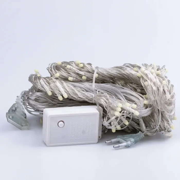 Гірлянда штора 3х2 м 144 LED світлодіодна мідний провід 16 ниток Білий (ZWM2320LEDW) - изображение 9