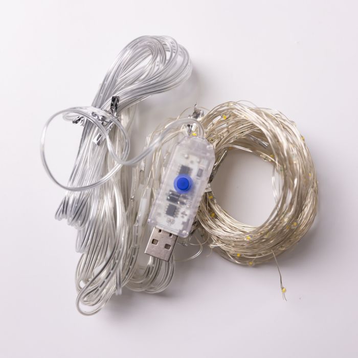 Гірлянда-штора Роса 300 LED 10 ниток 3*3 м USB GarlandoPro USB173308Y (USB173308Y) - изображение 10