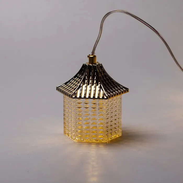 Гірлянда штора з фігурками Будиночки 3 метри 6 ламп тепле жовте світло (6L3MLIG) - зображення 9