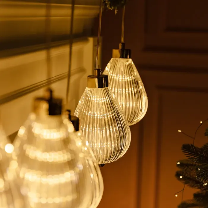 Гирлянда штора с фигурками Груша 3 метра 6 ламп теплый желтый свет (6L3MBAL) - изображение 8