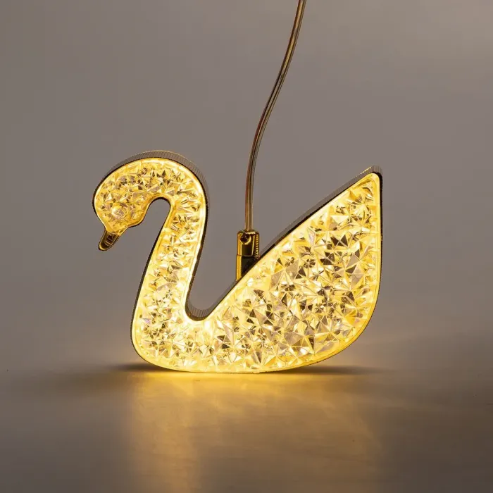 Гирлянда штора с фигурками Лебеди 3 метра 6 ламп теплый желтый свет (6L3MSWA) - изображение 7