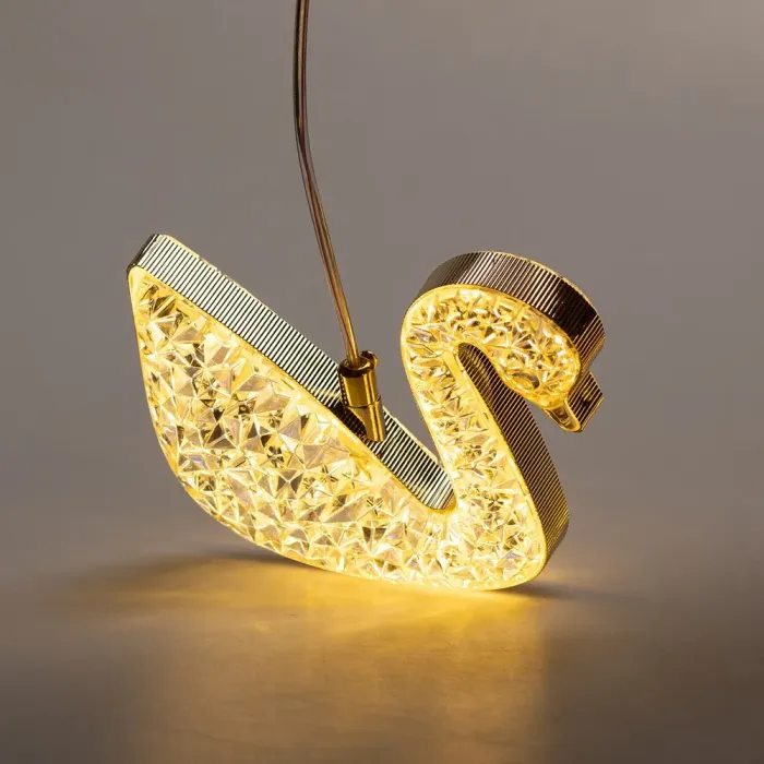 Гирлянда штора с фигурками Лебеди 3 метра 6 ламп теплый желтый свет (6L3MSWA) - изображение 8