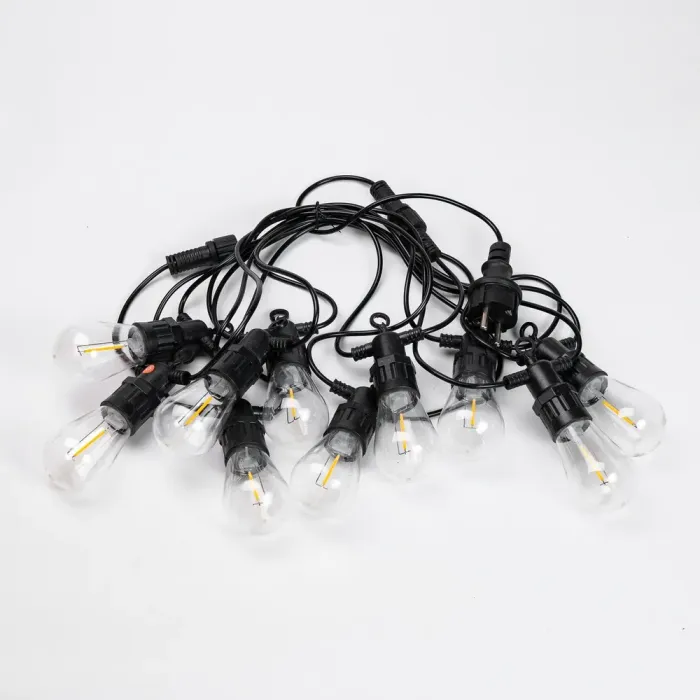 Гірлянда вулична у стилі ретро світлодіодна S14 на 10 LED ламп завдовжки 5 метрів жовта (S14Y) - зображення 8