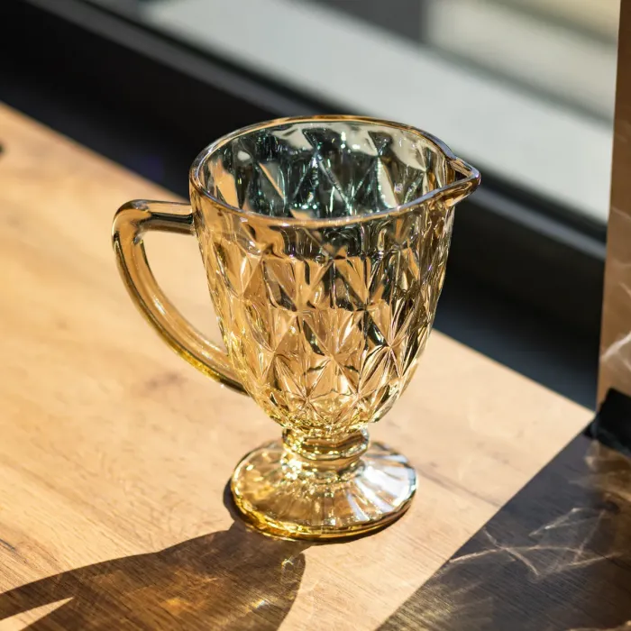 Глек для напоїв Citrine скляний 1 л HP-19-279 глечик для лимонаду лимонадник декоративний з ручкою (HP-19-279) - зображення 2