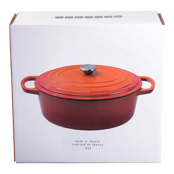 Гусятниця чавунна емальована 6 л, червоний Yiwu HP-FLG-17 RED (HP-FLG-17 RED) - изображение 7