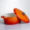 Гусятниця чавунна емальована 6 л, помаранчевий Yiwu HP-FLG-17 ORANGE (HP-FLG-17 ORANGE)