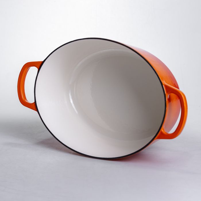 Гусятниця чавунна емальована 6 л, помаранчевий Yiwu HP-FLG-17 ORANGE (HP-FLG-17 ORANGE) - изображение 4