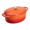 Гусятниця чавунна емальована з кришкою на 6 літрів Ø26 см для всіх типів плит Жовтогаряча HP-1-10-ORANGE (HP-1-10-ORANGE)