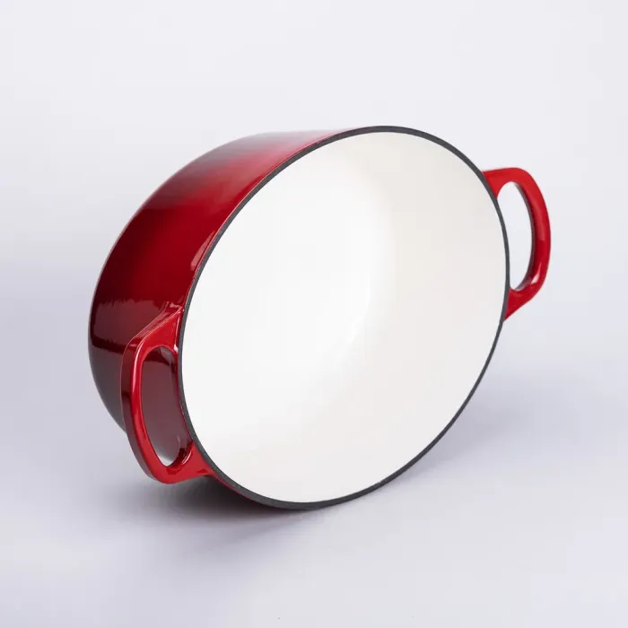 Гусятниця чавунна емальована з кришкою на 6 літрів Ø26 см Червона (HP-1-10R) - изображение 3