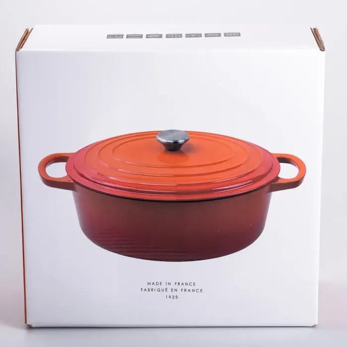 Гусятниця чавунна емальована з кришкою на 6 літрів Ø26 см Червона (HP-1-10R) - изображение 7