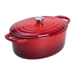 Гусятниця чавунна емальована червона 6 літрів Ø26 см з кришкою, посуд для тушкування запікання всіх типів плит HP-1-10-RED (HP-1-10-RED)