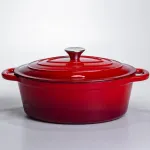 Гусятниця чавунна з емальованим покриттям 4 л, червоний Yiwu HP-FLG-18 RED (HP-FLG-18 RED)