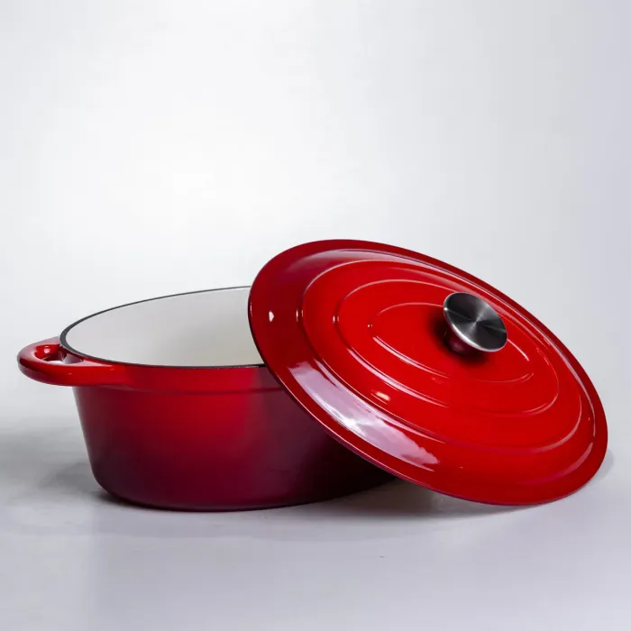 Гусятниця чавунна з емальованим покриттям 4 л, червоний Yiwu HP-FLG-18 RED (HP-FLG-18 RED) - изображение 3