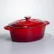Гусятниця чавунна з емальованим покриттям 4 л, червоний Yiwu HP-FLG-18 RED (HP-FLG-18 RED)