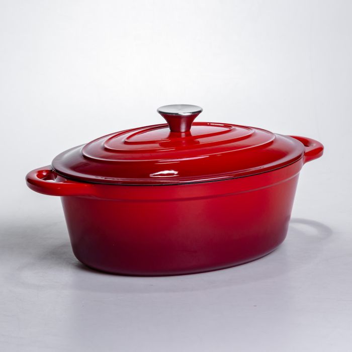 Гусятниця чавунна з емальованим покриттям 4 л, червоний Yiwu HP-FLG-18 RED (HP-FLG-18 RED) - изображение 7