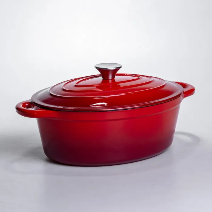 Гусятниця чавунна з емальованим покриттям 4 л, червоний Yiwu HP-FLG-18 RED (HP-FLG-18 RED) - изображение 7