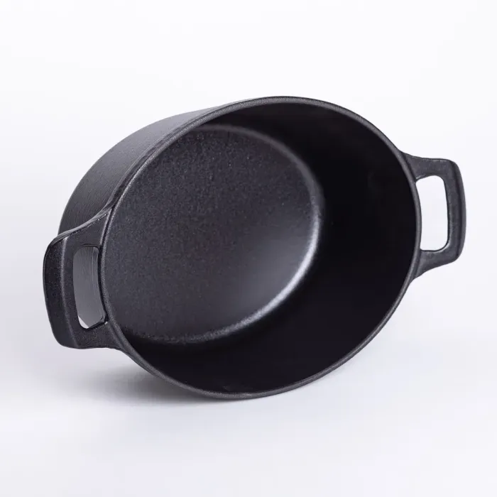 Гусятниця чавунна з кришкою на 3 літри Ø22 см Чорна (HP-1-11) - изображение 3