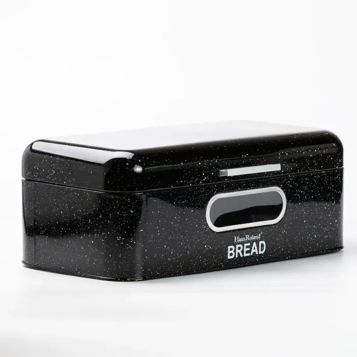 Хлебница черная с банками для хранения сыпучих продуктов 3 шт по 1 литру (HP33533B) - изображение 3