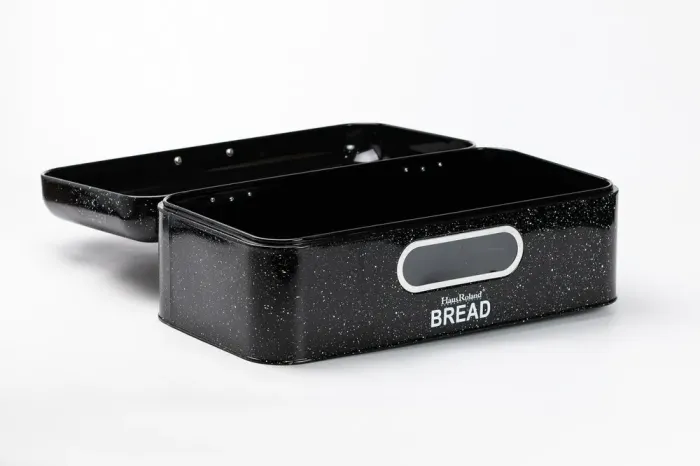 Хлебница черная с банками для хранения сыпучих продуктов 3 шт по 1 литру (HP33533B) - изображение 4